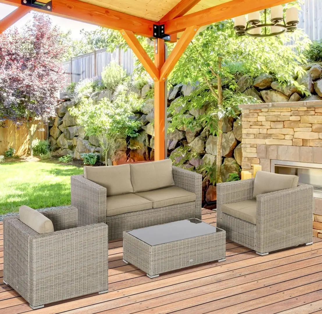 Set mobilier de gradina Outsunny 860-211 (Khaki/Beige)