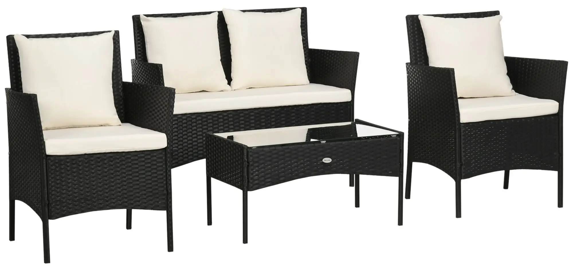 Set mobilier de gradina Outsunny 860-259V00BK (Black/Cream)