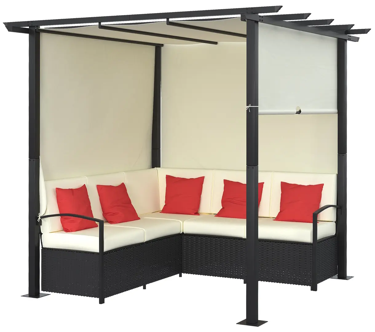 Комплект садовой мебели Outsunny 860-261V01BG (Black/Beige/Red) - 2