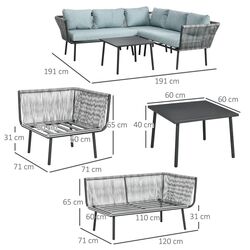 Set mobilier de gradina Outsunny 860-275V00GY (Grey/Blue) Thumb