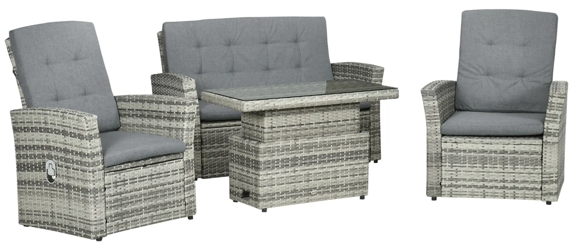 Комплект садовой мебели Outsunny 860-276V00LR (Grey Taupe/Dark Grey) - 3