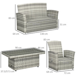 Комплект садовой мебели Outsunny 860-276V00LR (Grey Taupe/Dark Grey) Thumb