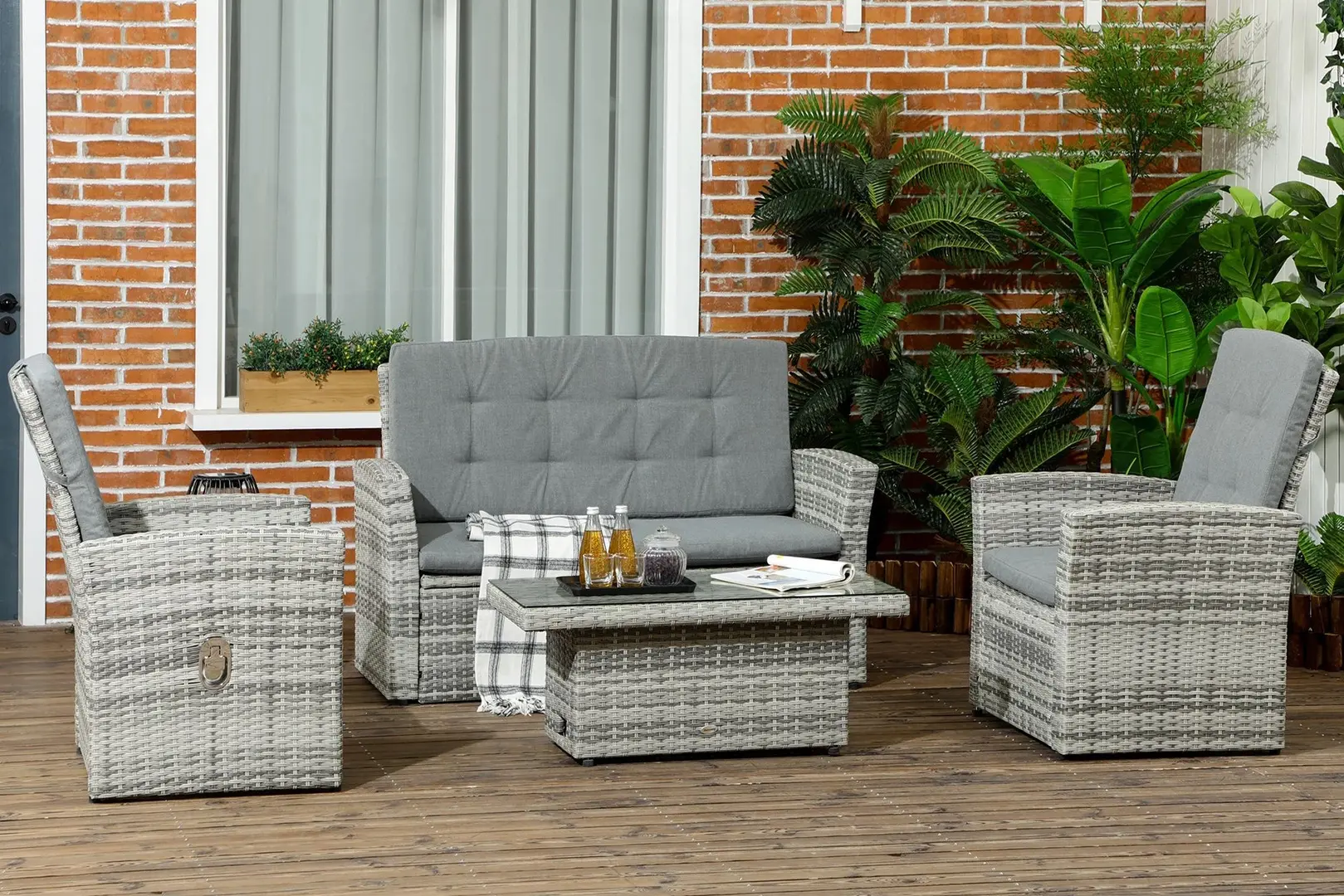 Комплект садовой мебели Outsunny 860-276V00LR (Grey Taupe/Dark Grey)
