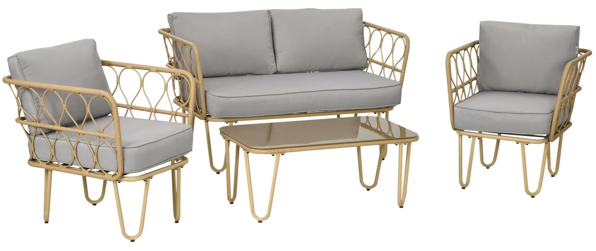 Set mobilier de gradina Outsunny 860-287V00YL (Yellow/Light Grey)