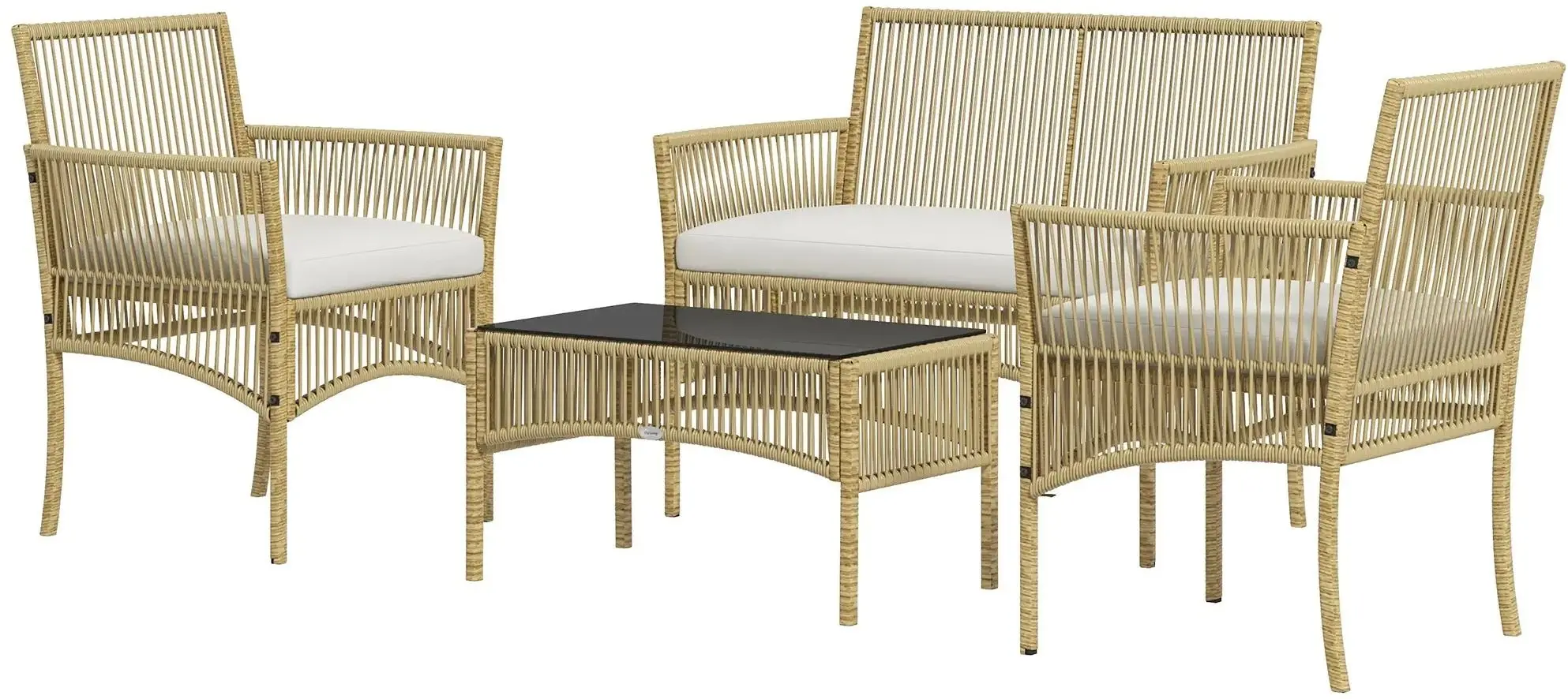 Set mobilier de gradina Outsunny 860-303V00BG (Natural/White)