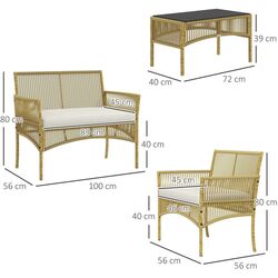 Set mobilier de gradina Outsunny 860-303V00BG (Natural/White) Thumb