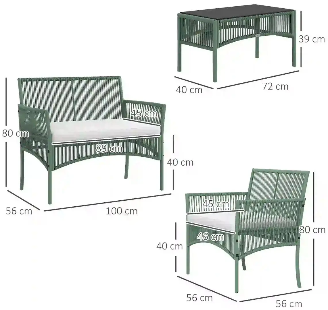 Set mobilier de gradina Outsunny 860-303V00DG (Dark Green)