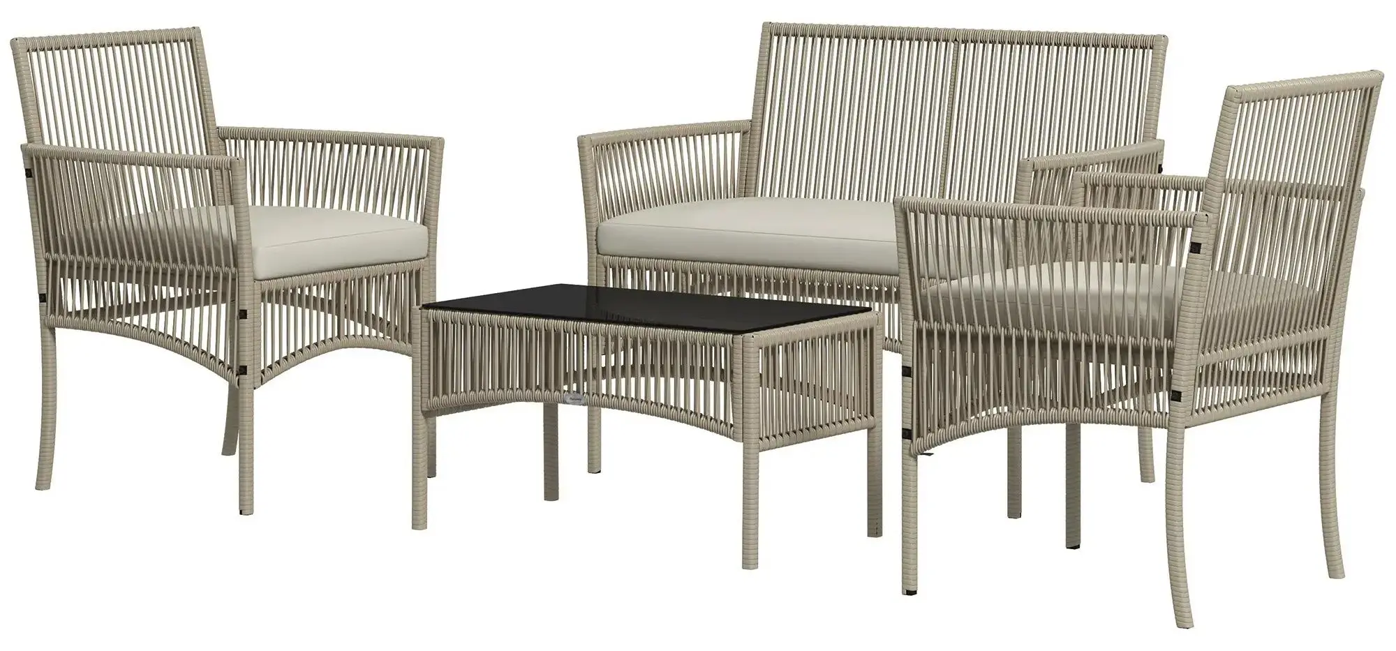 Комплект садовой мебели Outsunny 860-303V00KK (Khaki/White)