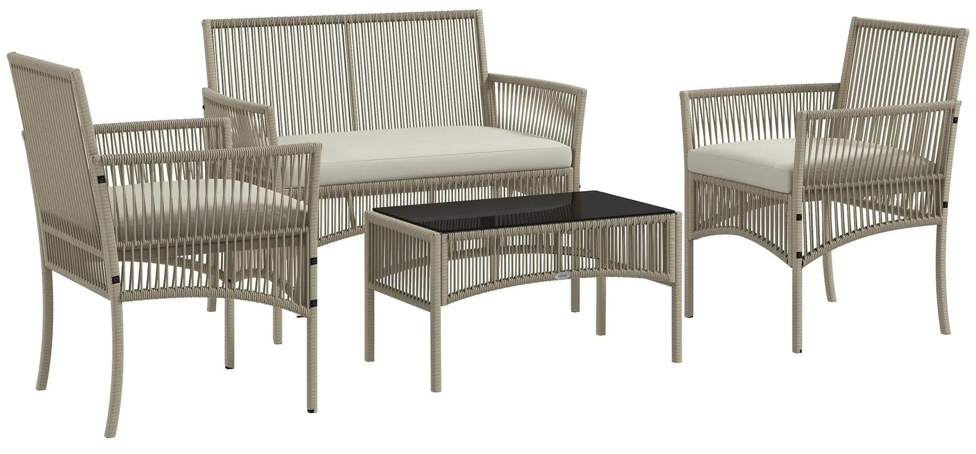 Комплект садовой мебели Outsunny 860-303V00KK (Khaki/White)