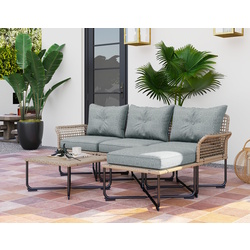 Set mobilier de gradina Outsunny 860-306V00GY (Natural/Grey)