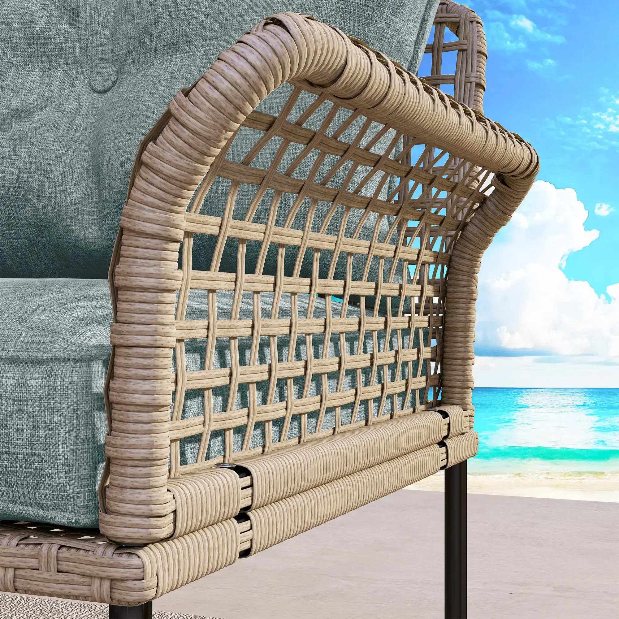 Set mobilier de gradina Outsunny 860-306V00GY (Natural/Grey) - 6