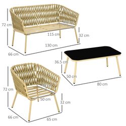 Set mobilier de gradina Outsunny 860-321V00KK (Khaki) Thumb