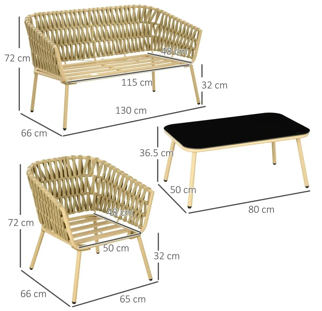 Set mobilier de gradina Outsunny 860-321V00KK (Khaki)