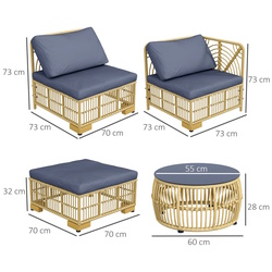 Set mobilier de gradina Outsunny 860-325V00GY (Brown/Grey) Thumb