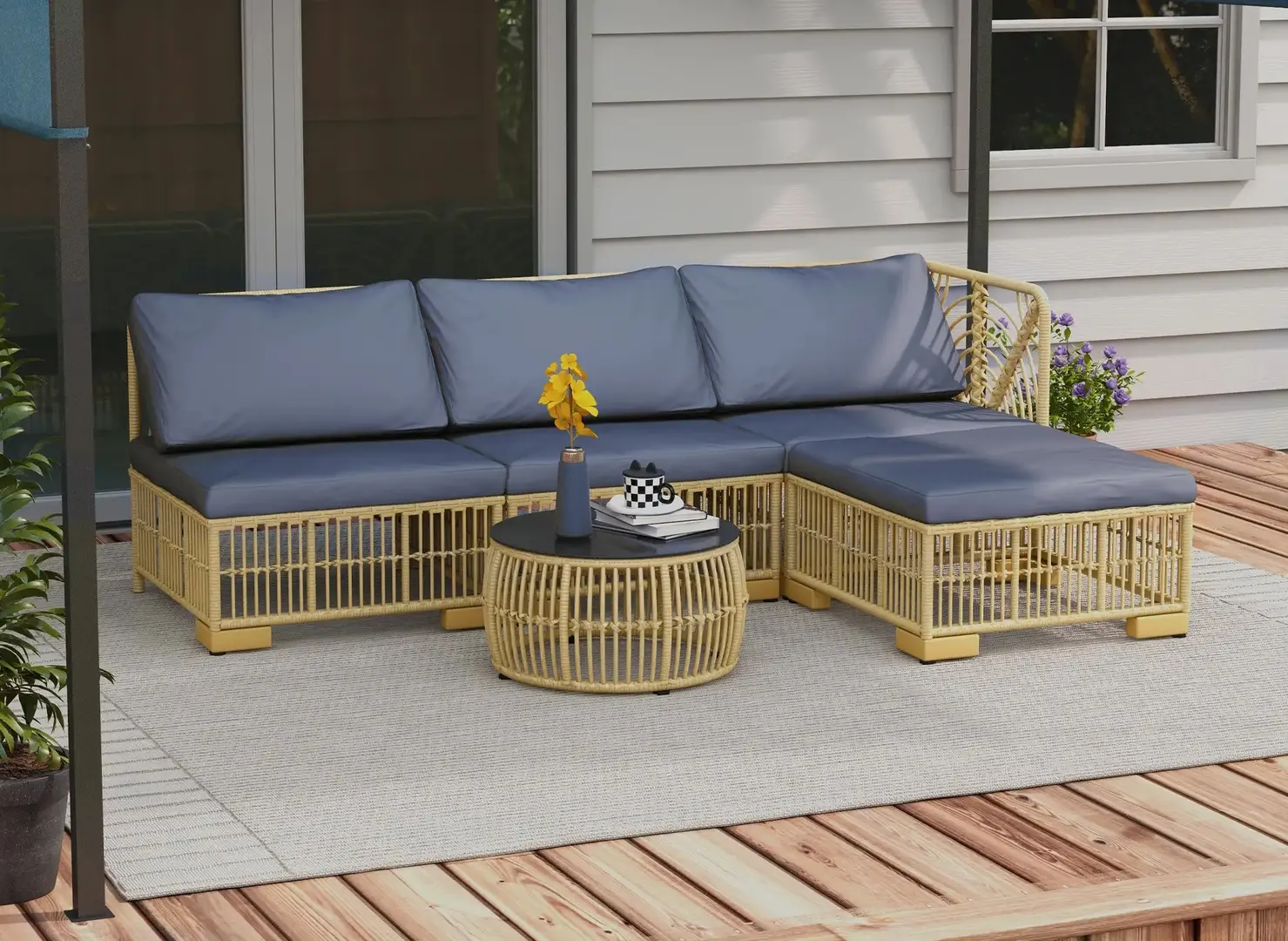 Set mobilier de gradina Outsunny 860-325V00GY (Brown/Grey)