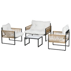 Комплект садовой мебели Outsunny 860-326V00CW (Black/Brown/Cream White) Thumb