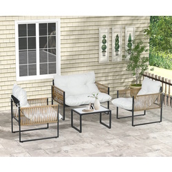 Комплект садовой мебели Outsunny 860-326V00CW (Black/Brown/Cream White)