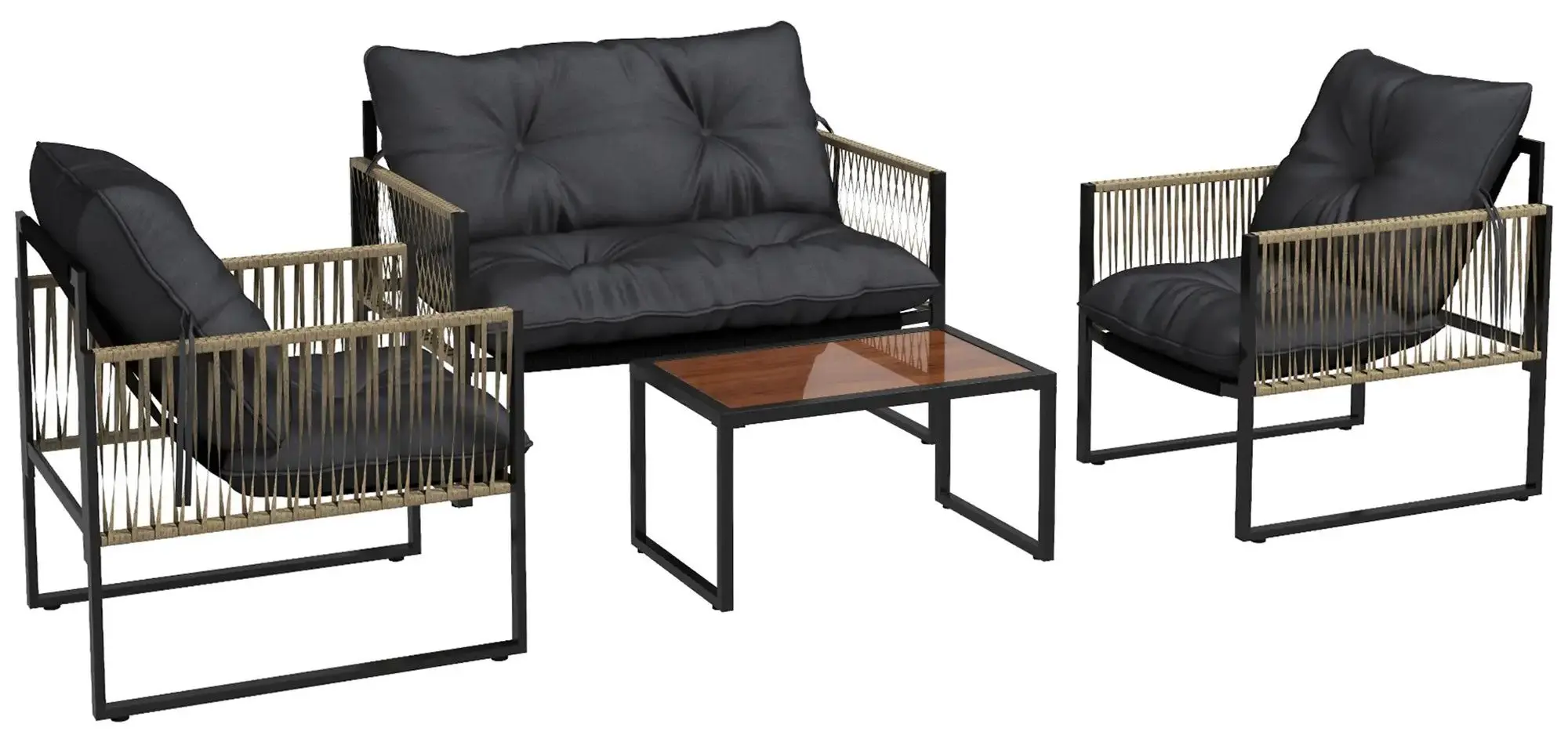 Set mobilier de gradina Outsunny 860-326V01CG (Charcoal Grey/Brown)