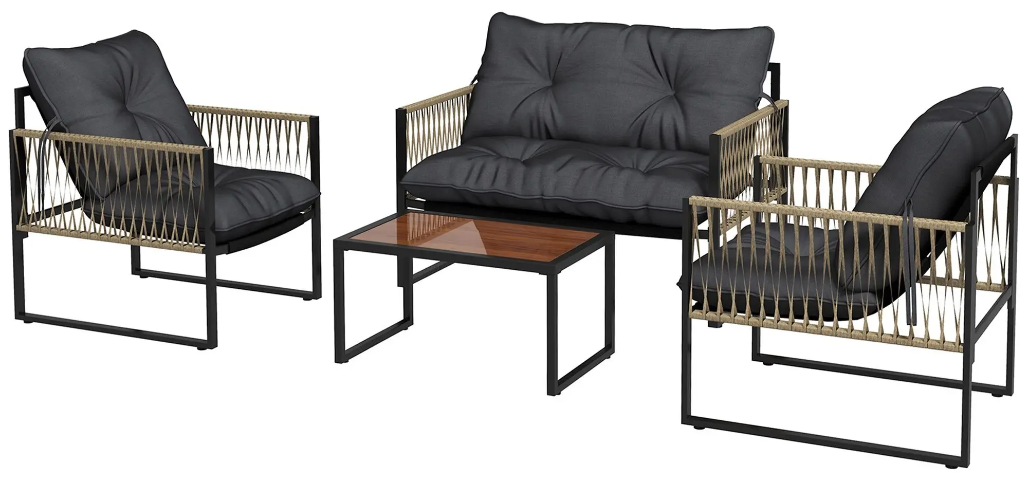 Set mobilier de gradina Outsunny 860-326V01CG (Charcoal Grey/Brown)