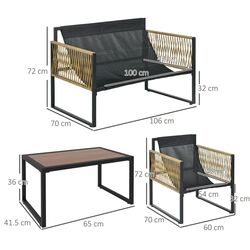 Set mobilier de gradina Outsunny 860-326V01CG (Charcoal Grey/Brown) Thumb