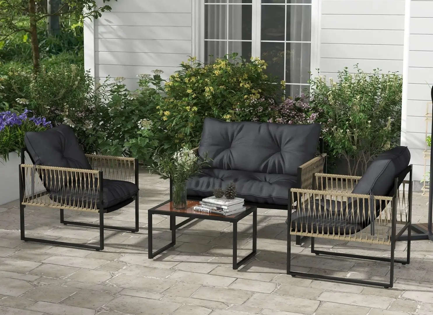 Set mobilier de gradina Outsunny 860-326V01CG (Charcoal Grey/Brown)