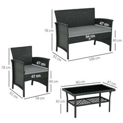 Комплект садовой мебели Outsunny 860-331V00GY (Dark Grey) Thumb