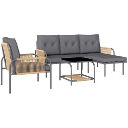 Комплект садовой мебели Outsunny 860-361V00CG (Dark Grey/Natural) Thumb