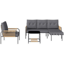 Комплект садовой мебели Outsunny 860-361V00CG (Dark Grey/Natural) Thumb