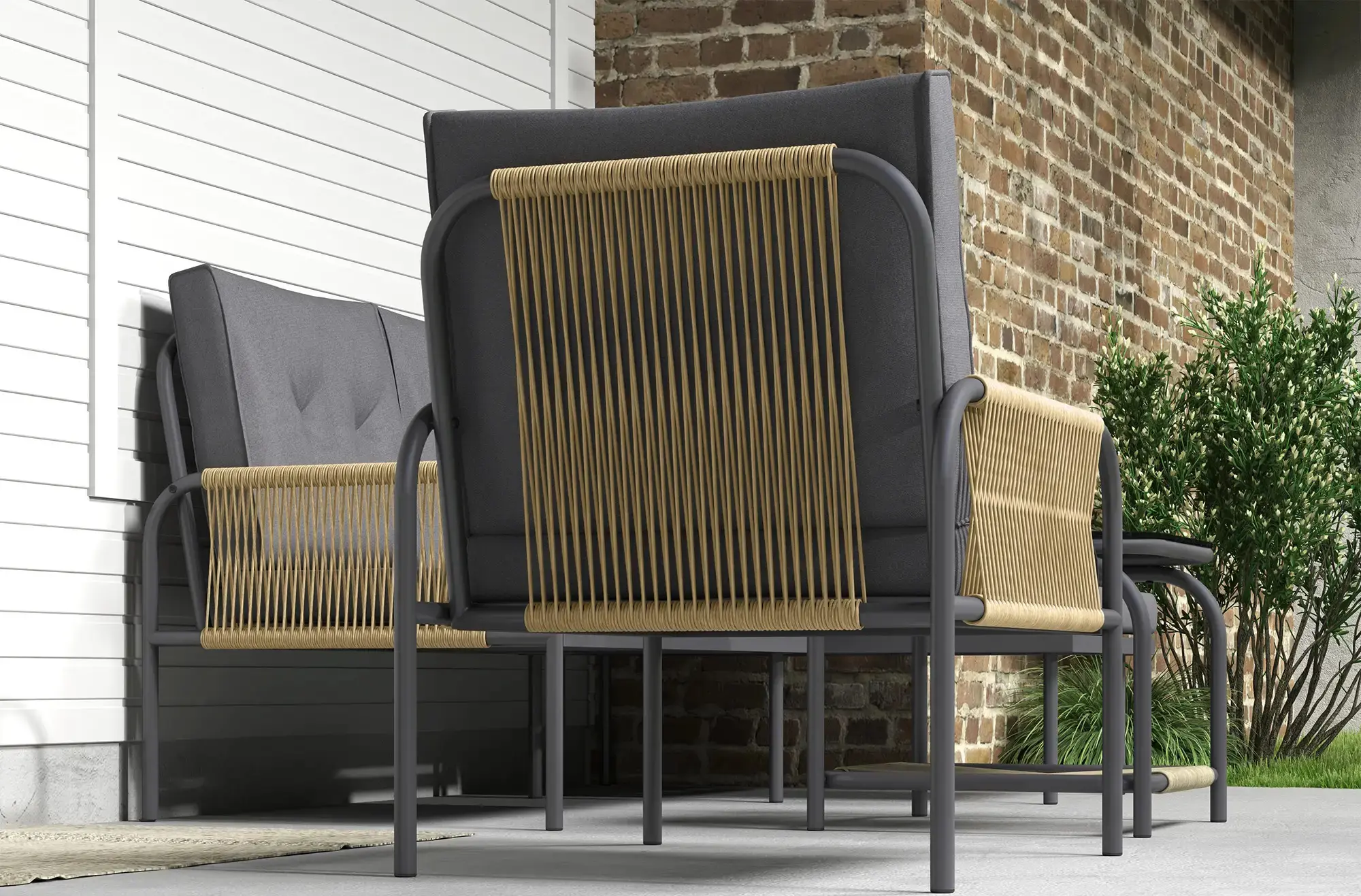 Комплект садовой мебели Outsunny 860-361V00CG (Dark Grey/Natural) - 4