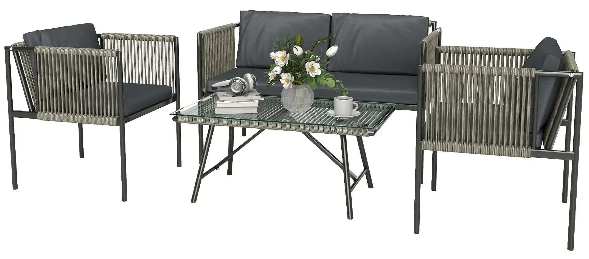 Set mobilier de gradina Outsunny 860-367V00GY (Grey) - 2