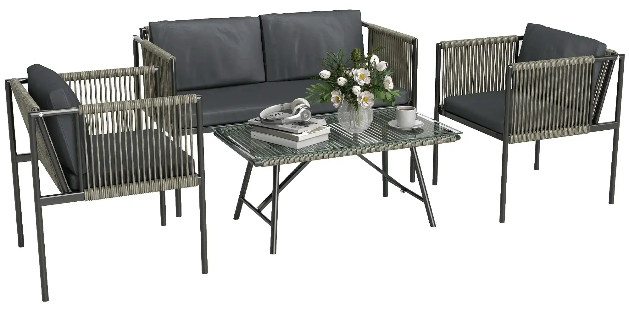 Set mobilier de gradina Outsunny 860-367V00GY (Grey) - 3