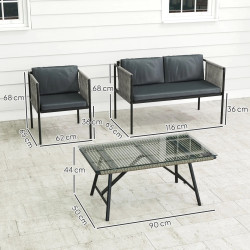 Set mobilier de gradina Outsunny 860-367V00GY (Grey) Thumb
