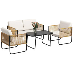 Set mobilier de gradina Outsunny 860-379V00CW (Cream White/Black) Thumb
