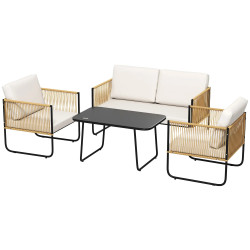 Set mobilier de gradina Outsunny 860-379V00CW (Cream White/Black) Thumb