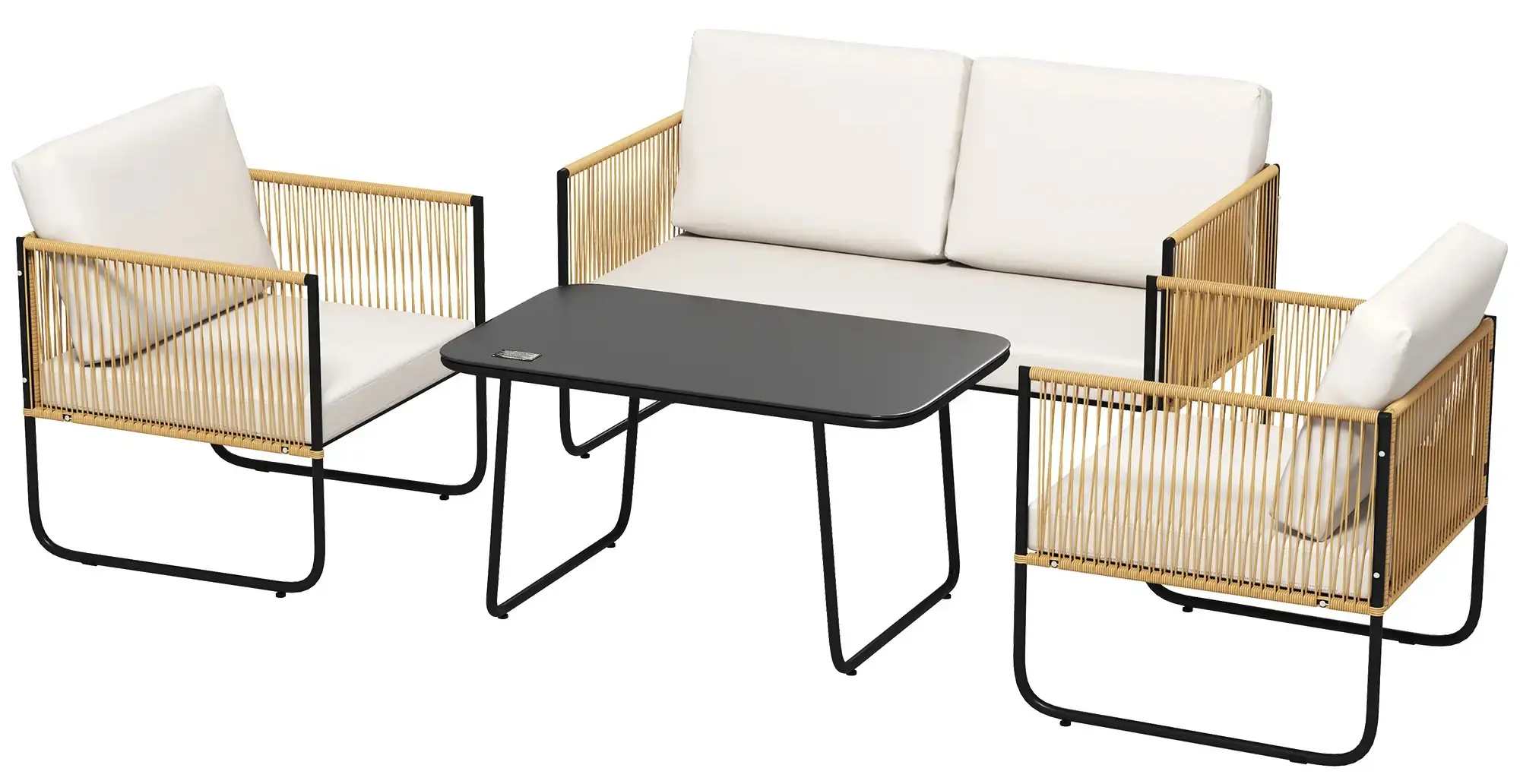 Set mobilier de gradina Outsunny 860-379V00CW (Cream White/Black) - 3