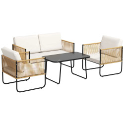 Set mobilier de gradina Outsunny 860-379V00CW (Cream White/Black) Thumb