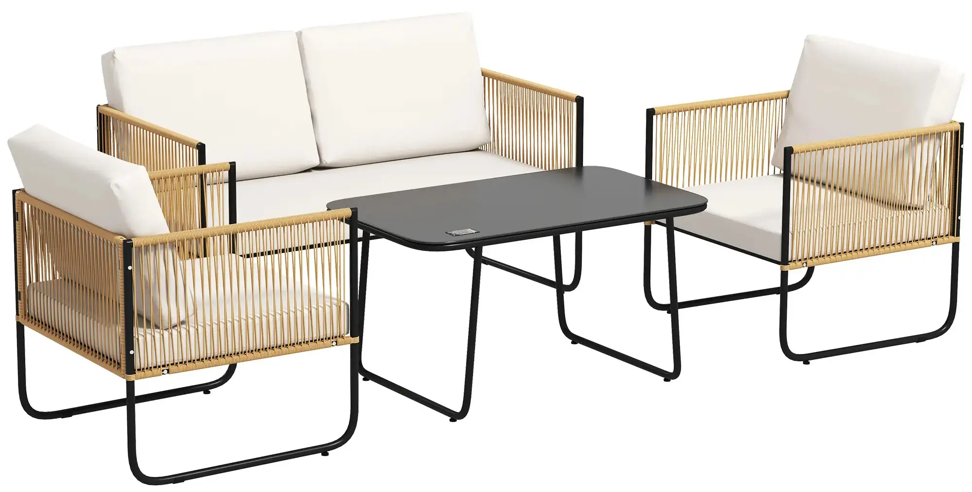 Set mobilier de gradina Outsunny 860-379V00CW (Cream White/Black) - 4