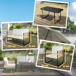 Set mobilier de gradina Outsunny 860-379V00CW (Cream White/Black) Thumb