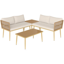 Set mobilier de gradina Outsunny 860-389V01CW (Cream White/Natural) Thumb