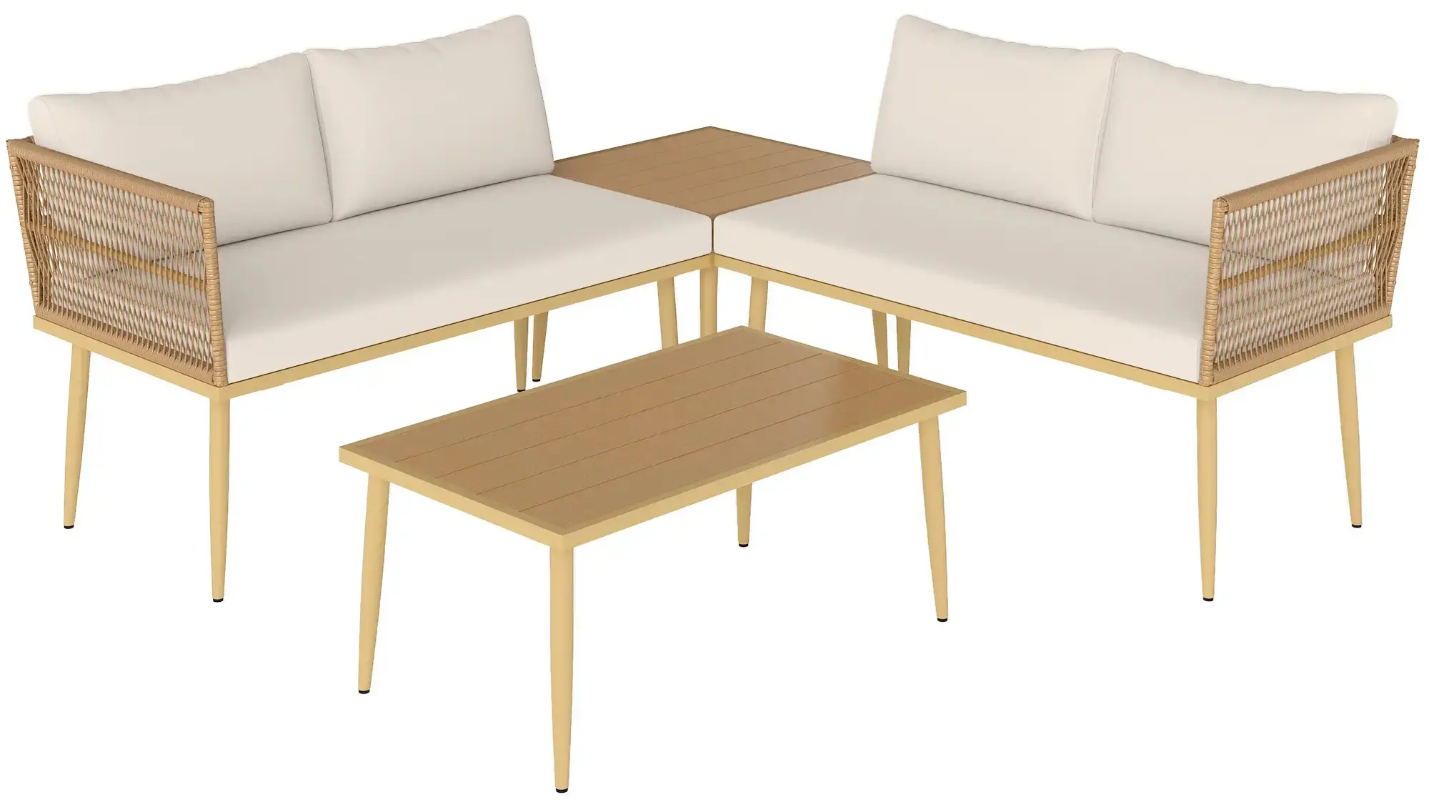 Set mobilier de gradina Outsunny 860-389V01CW (Cream White/Natural) - 3