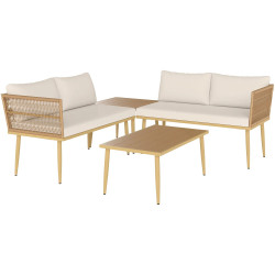 Set mobilier de gradina Outsunny 860-389V01CW (Cream White/Natural) Thumb