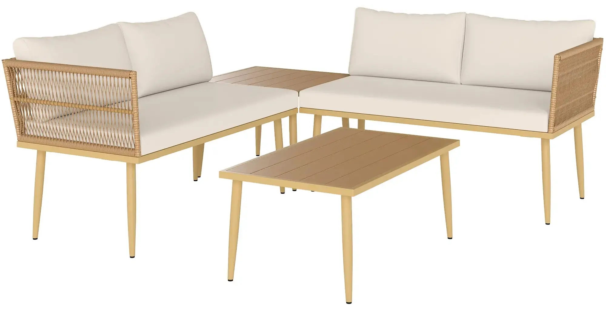 Set mobilier de gradina Outsunny 860-389V01CW (Cream White/Natural) - 4