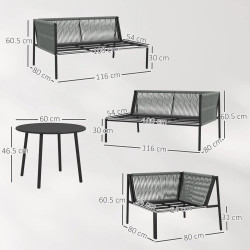 Set mobilier de gradina Outsunny 860-391V00CG (Dark Grey) Thumb