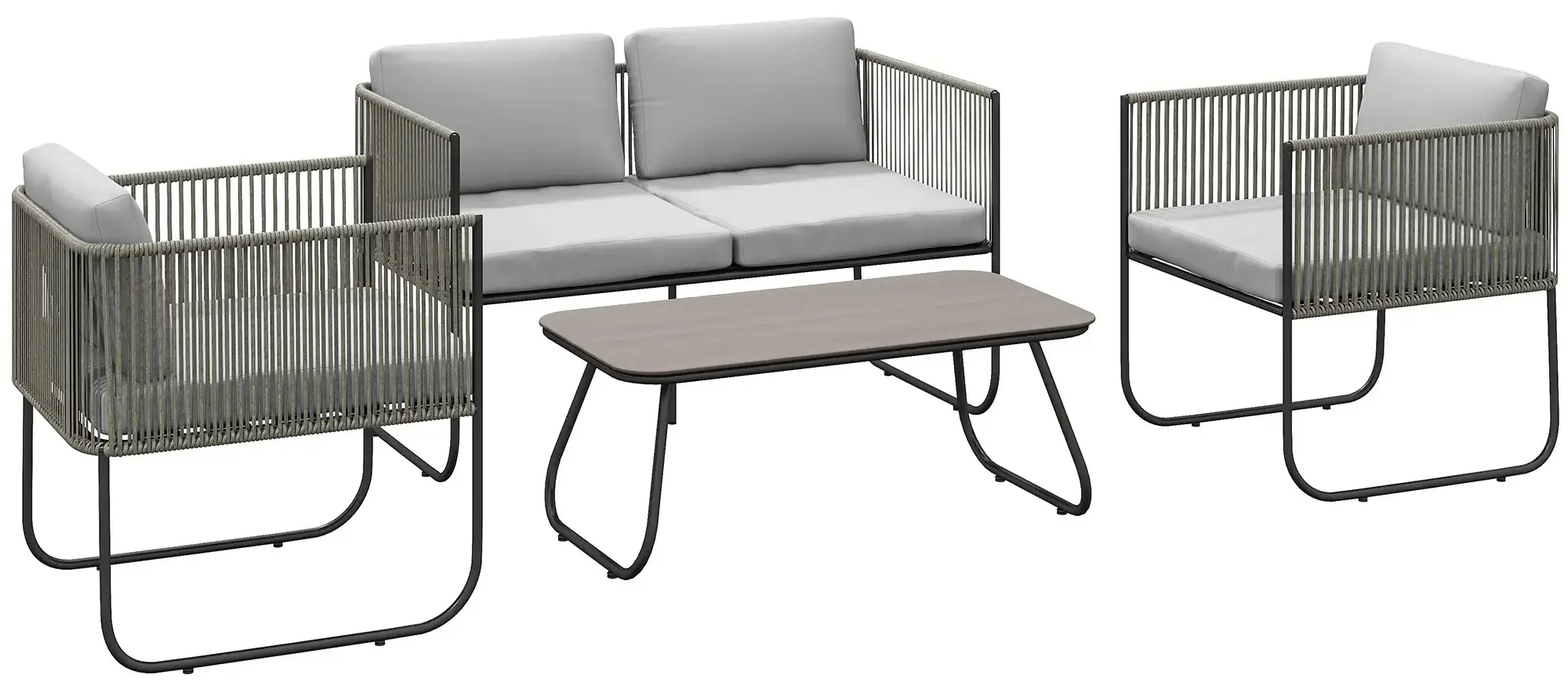 Set mobilier de gradina Outsunny 860-399V00LG (Light Grey) - 2