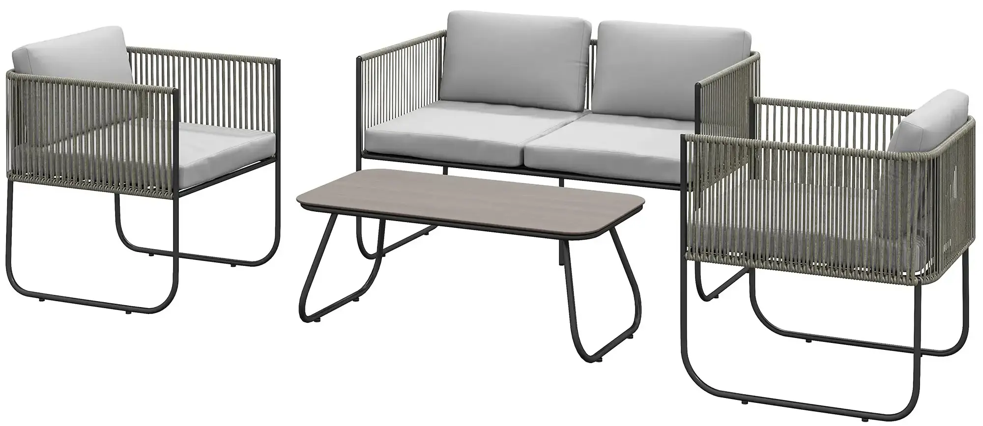 Set mobilier de gradina Outsunny 860-399V00LG (Light Grey) - 3