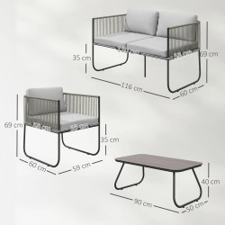 Set mobilier de gradina Outsunny 860-399V00LG (Light Grey) Thumb