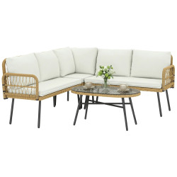 Set mobilier de gradina Outsunny 860-413V01CW (Natural/Cream) Thumb