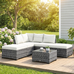 Комплект садовой мебели Outsunny 860-415V00GG (Grey/White Cream/Black)