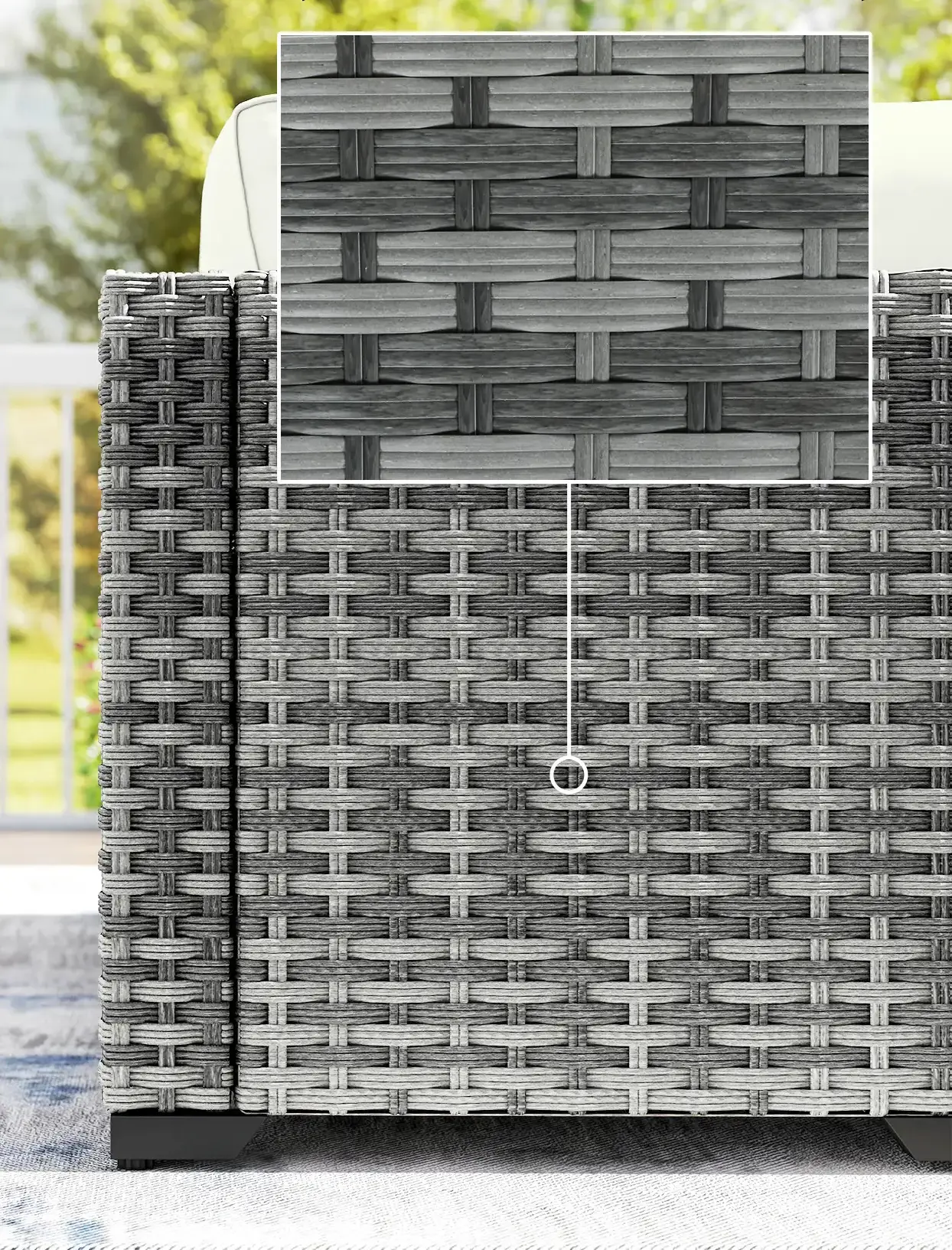 Комплект садовой мебели Outsunny 860-415V00GG (Grey/White Cream/Black) - 4