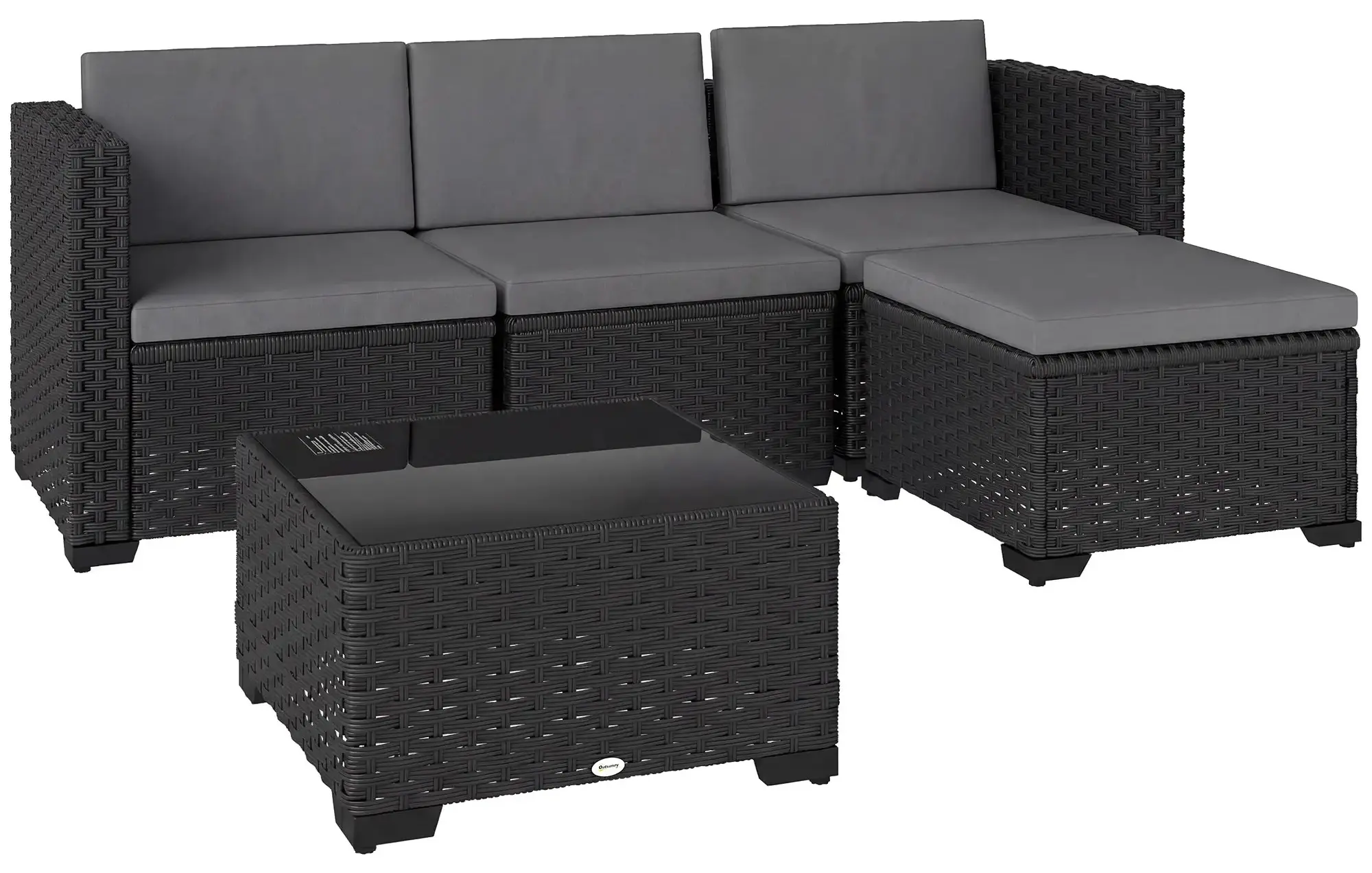 Set mobilier de gradina Outsunny 860-417V00GY (Grey/Black) - 3